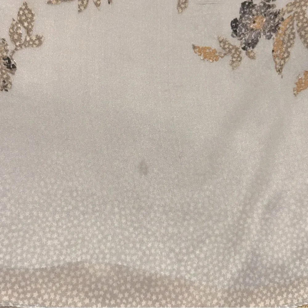 Vince Camuto Gray Floral Silk Scarf